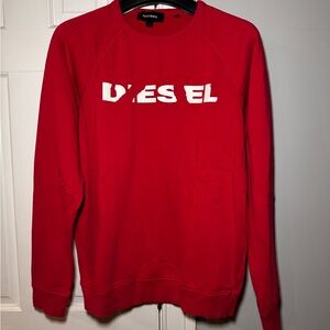 Diesel Red Crewneck Sweater Bold Design